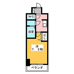 アドバンス名古屋モクシー 1Kの間取図画像