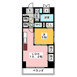 プレステージ新栄 1LDKの間取図画像
