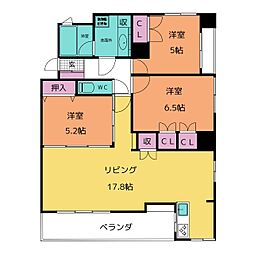 リエトコート丸の内 3LDKの間取図画像