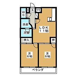 DOMUS21 2LDKの間取図画像
