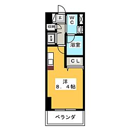 LIVCITY ワンルームの間取図画像