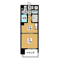 プレサンスジェネ栄 1DKの間取図画像