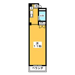 メイブン栄ビル ワンルームの間取図画像