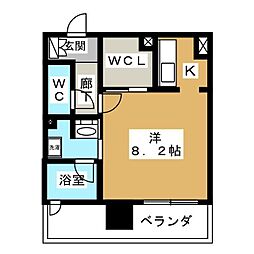 エスペランサ葵 1Kの間取図画像