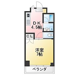 パティオ新栄 1DKの間取図画像