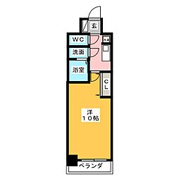 プレサンス丸の内フォート 1Kの間取図画像