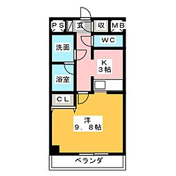 ＰＡＬＡＺＺＯ大当郎 2階1Kの間取り