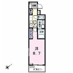 ザ　ルミナス　トキワ 3階1Kの間取り