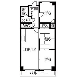 第2高杉マンション 3LDKの間取図画像