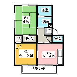 シティハイツ児玉2 2DKの間取図画像