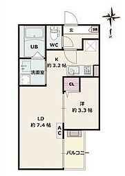 Jack umateI 1LDKの間取図画像