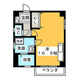 エレガンスニュー小川第2ビル ワンルームの間取図画像