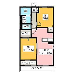 S.Wisteria 2LDKの間取図画像