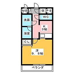 Palazzo大当郎 1Kの間取図画像