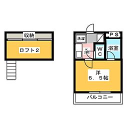 東起スカイメゾン 1Kの間取図画像