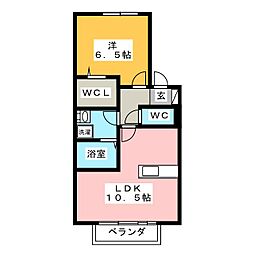 グランディール 1LDKの間取図画像