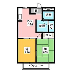 アルファメゾン 2DKの間取図画像