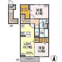 epis 広田 2LDKの間取図画像