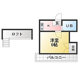 セントラルアイランド 1Kの間取図画像