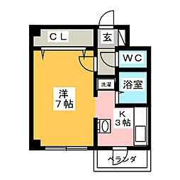 ヤマトマンション松蔭2 1Kの間取図画像