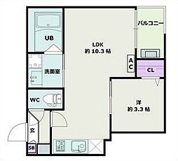 Jack komotohommachi II 1LDKの間取図画像