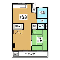 エグチマンション四女子 1LDKの間取図画像
