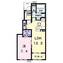 ルミエール中野新町 1LDKの間取図画像