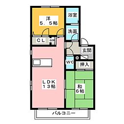 マーベラス 2LDKの間取図画像