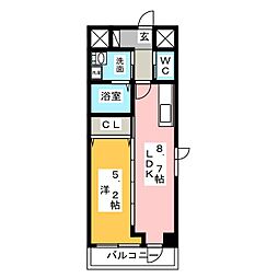 CasaLucia 1LDKの間取図画像