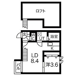 Ampio高畑 1LDKの間取図画像