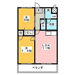 プランドールN・2 2LDKの間取図画像