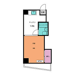 ヤゴトハウス 5階ワンルームの間取り