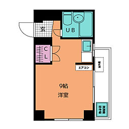 シングルハイツ八事 2階ワンルームの間取り