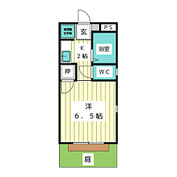 エクセル春山 1階ワンルームの間取り