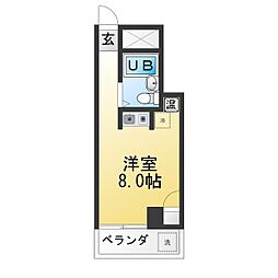 八事ミズキンビル ワンルームの間取図画像