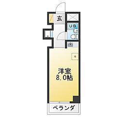 ウッディプラザ八事 ワンルームの間取図画像