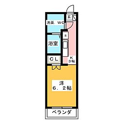 やごと光風観 ワンルームの間取図画像