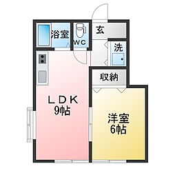 富士見ケ丘パークハイツ 1LDKの間取図画像
