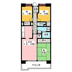アーバンドエル八事石坂 3LDKの間取図画像