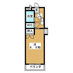 メゾンみゆき 1Kの間取図画像