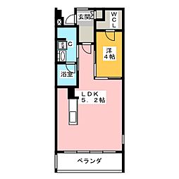 Legcy八事 1LDKの間取図画像