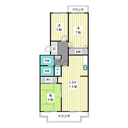 ヴェルデュール八事 3LDKの間取図画像