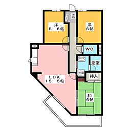 アーバン富士見 3LDKの間取図画像