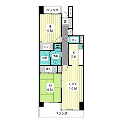 クレス 2LDKの間取図画像