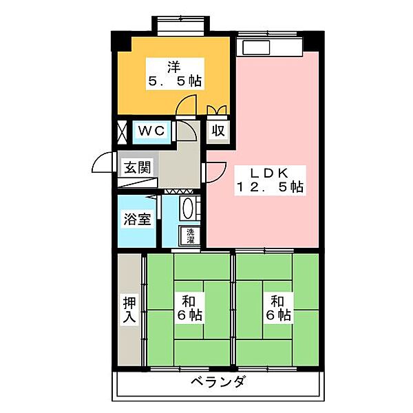 ヴィラ滝川 ｜愛知県名古屋市昭和区滝川町(賃貸マンション3LDK・3階・62.80㎡)の写真 その2