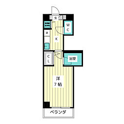 ＳＴ　ＰＬＡＺＡ　ＹＡＭＡＨＡＮＡ 3階1Kの間取り