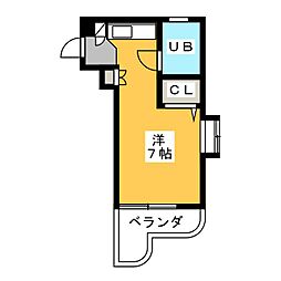 メゾン・ド・セーヌ 4階ワンルームの間取り