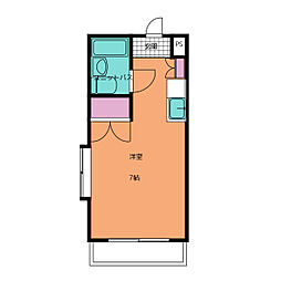 メゾン・ド・スクワール 3階ワンルームの間取り