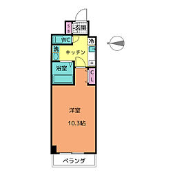 ＷＥＬＬコート山手 14階1Kの間取り