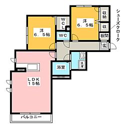 ＳｕｎＷｏｏｄ　Ｎｅｏ 1階2LDKの間取り